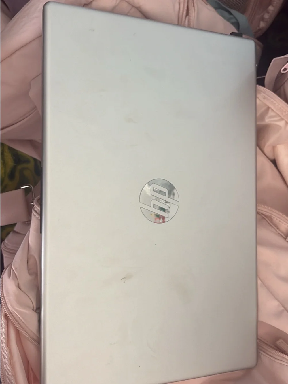 HP Silver Laptop with Metallic HP Logo